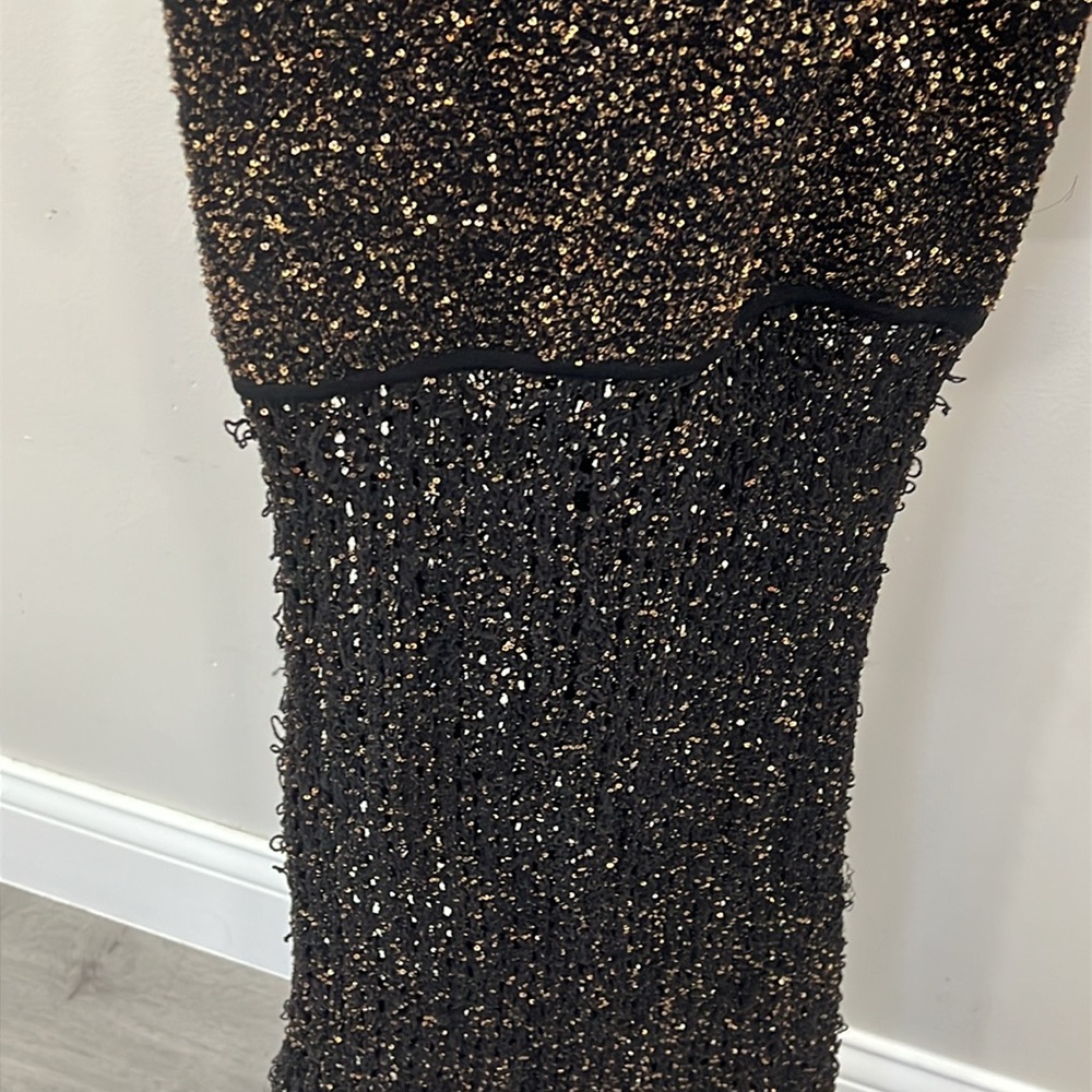 Dodiee GAIA crochet sequin maxi dress in black gold long sleeve - Picture 15 of 15